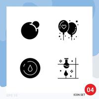 Pictogram Set of Simple Solid Glyphs of red coin power crypto currency love celebrate laboratory Editable Vector Design Elements