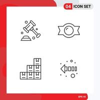 Group of 4 Filledline Flat Colors Signs and Symbols for insurance logistic law sweet direction Editable Vector Design Elements