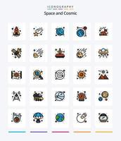 Creative Space 25 Line FIlled icon pack  Such As space. gps. universe. space. flag vector