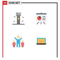 Group of 4 Modern Flat Icons Set for devices group products board computer Editable Vector Design Elements