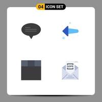 4 Creative Icons Modern Signs and Symbols of chat email arrow grid gdpr Editable Vector Design Elements