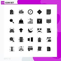 Universal Icon Symbols Group of 25 Modern Solid Glyphs of data symbolism retro soap watch Editable Vector Design Elements