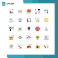 Set of 25 Modern UI Icons Symbols Signs for arrows development caution develop browser Editable Vector Design Elements