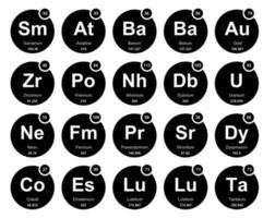 20 Preiodic table of the elements Icon Pack Design vector