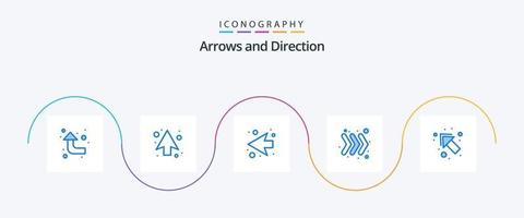 paquete de iconos de flecha azul 5 que incluye . izquierda. próximo. hasta. teclado vector