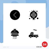 Modern Set of Solid Glyphs Pictograph of back space multimedia lamp spacecraft Editable Vector Design Elements