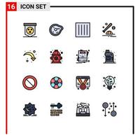 Set of 16 Modern UI Icons Symbols Signs for cap ball physics baseball dry Editable Creative Vector Design Elements