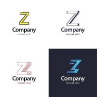 diseño de paquete de logotipo grande de letra z diseño de logotipos modernos y creativos para su negocio vector