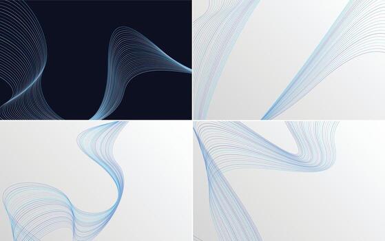 Add a modern touch to your presentation with this wave curve abstract vector background pack