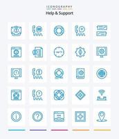 Creative Help And Support 25 Blue icon pack  Such As help. chat. ui. service. help vector