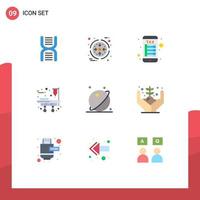 9 Flat Color concept for Websites Mobile and Apps planet astronomy product bed medical equipment Editable Vector Design Elements