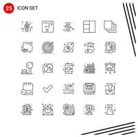 paquete de iconos vectoriales de stock de 25 signos y símbolos de línea para capas de investigación de cítricos de limón elementos de diseño vectorial editables en cascada vector