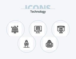 paquete de iconos de línea de tecnología 5 diseño de iconos. lámina. planta. volar. tecnología. móvil vector