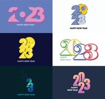 Big Set of 2023 Happy New Year logo text design 2023 number design template vector