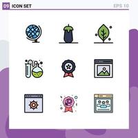 Set of 9 Modern UI Icons Symbols Signs for ecommerce education ecology back to school lab Editable Vector Design Elements