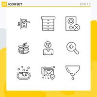 9 Thematic Vector Outlines and Editable Symbols of release package computers business remove Editable Vector Design Elements