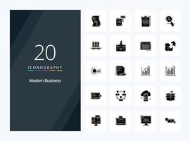 20 Modern Business Solid Glyph icon for presentation vector