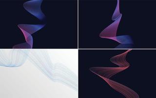 Modern wave curve abstract vector background pack for flyers. presentations. and brochures