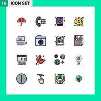 16 Creative Icons Modern Signs and Symbols of reduction story apps notebook book Editable Creative Vector Design Elements