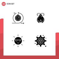 4 Creative Icons Modern Signs and Symbols of agile ecology fast bug green Editable Vector Design Elements