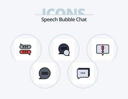 paquete de iconos llenos de línea de chat 5 diseño de iconos. laboratorio en línea. matraz. fuego. ciencia. química vector