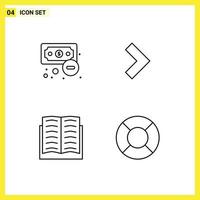 Group of 4 Filledline Flat Colors Signs and Symbols for business education outcome next float Editable Vector Design Elements