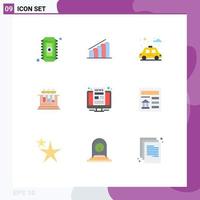 User Interface Pack of 9 Basic Flat Colors of news computer city science test Editable Vector Design Elements