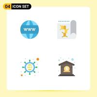 Modern Set of 4 Flat Icons Pictograph of business optimization www report marketing Editable Vector Design Elements