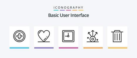 Basic Line 5 Icon Pack Including . web. share. export. Creative Icons Design vector