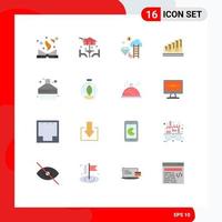 Universal Icon Symbols Group of 16 Modern Flat Colors of hood business dimond graph analytics Editable Pack of Creative Vector Design Elements