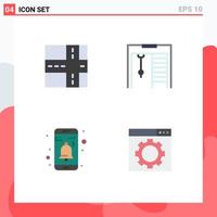 4 Universal Flat Icons Set for Web and Mobile Applications road seo rings notification 5 Editable Vector Design Elements