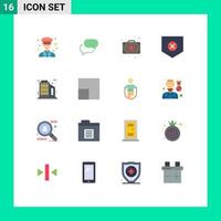 User Interface Pack of 16 Basic Flat Colors of company x mail shield protect Editable Pack of Creative Vector Design Elements