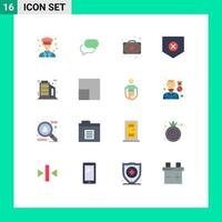 User Interface Pack of 16 Basic Flat Colors of company x mail shield protect Editable Pack of Creative Vector Design Elements