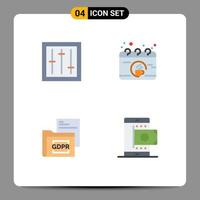 Universal Icon Symbols Group of 4 Modern Flat Icons of devices data mixer break file Editable Vector Design Elements