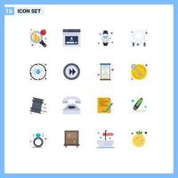 16 User Interface Flat Color Pack of modern Signs and Symbols of spring skipping smart watch rope wifi Editable Pack of Creative Vector Design Elements
