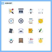 16 User Interface Flat Color Pack of modern Signs and Symbols of spring skipping smart watch rope wifi Editable Pack of Creative Vector Design Elements