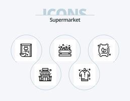 paquete de iconos de línea de supermercado 5 diseño de iconos. tienda. supermercado. tienda. Tienda. edificio vector