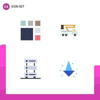 4 User Interface Flat Icon Pack of modern Signs and Symbols of editing data layout lift hosting Editable Vector Design Elements