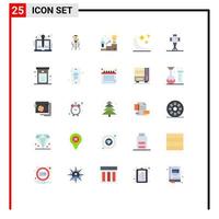 Set of 25 Modern UI Icons Symbols Signs for night crescent level solution user Editable Vector Design Elements