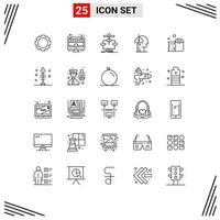 Universal Icon Symbols Group of 25 Modern Lines of human catch algorithm addiction flow Editable Vector Design Elements