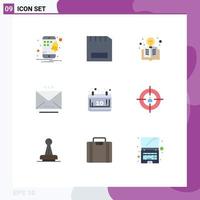 9 Universal Flat Colors Set for Web and Mobile Applications calendar open book mail email Editable Vector Design Elements