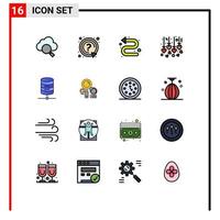 paquete de iconos de vectores de stock de 16 signos y símbolos de línea para el servidor informático direccional doller corazón elementos de diseño de vectores creativos editables