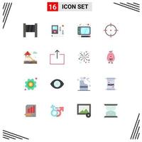 Modern Set of 16 Flat Colors and symbols such as send arrow tablet park slider Editable Pack of Creative Vector Design Elements