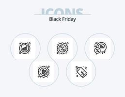 paquete de iconos de línea de viernes negro 5 diseño de iconos. bandera. descuento. comprar. Insignia. camisa vector