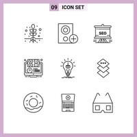 9 Creative Icons Modern Signs and Symbols of learning learning presentation e board Editable Vector Design Elements