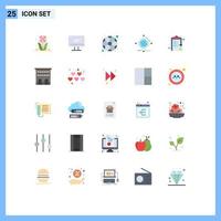 25 Universal Flat Color Signs Symbols of of internet imac iot soccer Editable Vector Design Elements