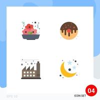 Universal Icon Symbols Group of 4 Modern Flat Icons of fast digital nugget doughnut economy Editable Vector Design Elements