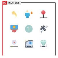 Set of 9 Modern UI Icons Symbols Signs for aries setting human play rattle Editable Vector Design Elements