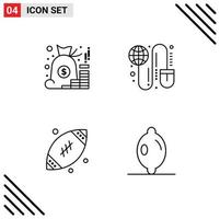 Pack of 4 Modern Filledline Flat Colors Signs and Symbols for Web Print Media such as account worldwide money globe father Editable Vector Design Elements