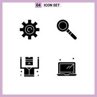 Set of Modern UI Icons Symbols Signs for gear prisoner user search computer Editable Vector Design Elements